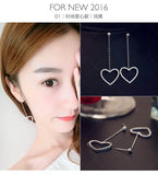 925 Sterling Silver Zircon Tassel Ear Line Stud Earrings For Women