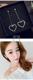 925 Sterling Silver Zircon Tassel Ear Line Stud Earrings For Women