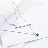 925 Silver Zircon Starfish Necklace Sea Crystal Star Pendant Women Gift