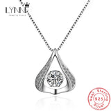 925 Silver Zircon Water Drop Pendant Necklace Rhinestone Choker Jewelry Gift