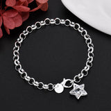 925 Silver Crystal Star Bracelet for Women Wedding Jewelry