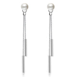 925 Silver Needle Pearl Tassel Earrings for Women