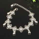 Silver Chain Anklet, Adjustable Charm Anklet