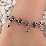 Silver Chain Anklet, Adjustable Charm Anklet
