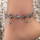 Silver Chain Anklet, Adjustable Charm Anklet