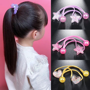 Acrylic Love Princess Headdress Tiara Girls' Women'S Elastic Rubber Band