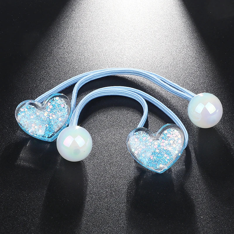 Acrylic Love Princess Headdress Tiara Girls' Women'S Elastic Rubber Band