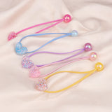 Acrylic Love Princess Headdress Tiara Girls' Women'S Elastic Rubber Band