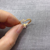 Adjustable Flower Shape Crystal Glass Rings Set for Women