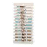 Alloy Shell Turquoise Beaded Bracelet Women's Bohemian Knitted