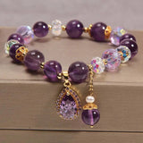 Amethyst 18K Rose Treasure Purple Crystal Bracelet