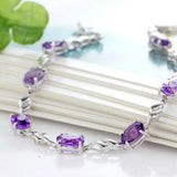 Amethyst 925 Silver Treasure Purple Crystal Bracelet For Women