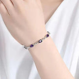 Amethyst 925 Silver Treasure Purple Crystal Bracelet For Women