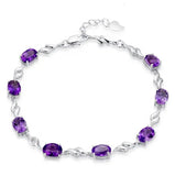 Amethyst 925 Silver Treasure Purple Crystal Bracelet For Women