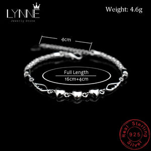 925 Silver Angel Wing Pendant Bracelet Heart Charm Hand Chain Gift