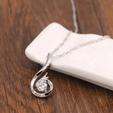 Angel Wings Pendant Necklace 925 Sterling Silver Zircon 16-18 Inch Choker