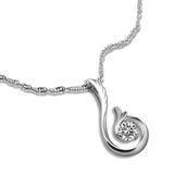 Angel Wings Pendant Necklace 925 Sterling Silver Zircon 16-18 Inch Choker