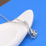 Angel Wings Pendant Necklace 925 Sterling Silver Zircon 16-18 Inch Choker