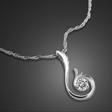 Angel Wings Pendant Necklace 925 Sterling Silver Zircon 16-18 Inch Choker