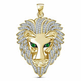 Bohemian Crystal Inlaid Lion Head Pendant Necklace
