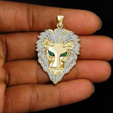 Bohemian Crystal Inlaid Lion Head Pendant Necklace