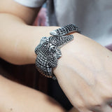 Vintage Crocodile Bangles Bracelet Open Cuff Bangle Jewelry