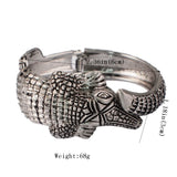 Vintage Crocodile Bangles Bracelet Open Cuff Bangle Jewelry