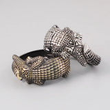 Vintage Crocodile Bangles Bracelet Open Cuff Bangle Jewelry