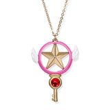 Sakura Necklace Star Key Magic Wand Pendant Necklace for Women