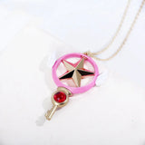 Sakura Necklace Star Key Magic Wand Pendant Necklace for Women