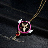 Sakura Necklace Star Key Magic Wand Pendant Necklace for Women