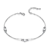 925 Sterling Silver Anklet Love Heart Shape Box Chain for Women