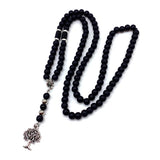 Arrow Men Necklace Vintage Stainless Steel Strand Natural Beads Necklace