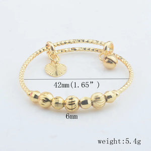 Yellow Heart Ball Bracelet Bangle for Baby Girls Gift