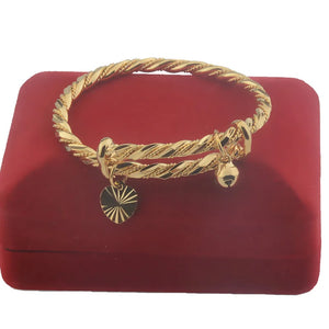 Yellow Heart Ball Bracelet Bangle for Baby Girls Gift