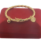 Yellow Heart Ball Bracelet Bangle for Baby Girls Gift