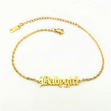 Babygirl Bracelet Women Old English Letter Stainless Steel Chain