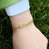 Babygirl Bracelet Women Old English Letter Stainless Steel Chain