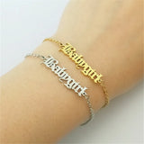 Babygirl Bracelet Women Old English Letter Stainless Steel Chain