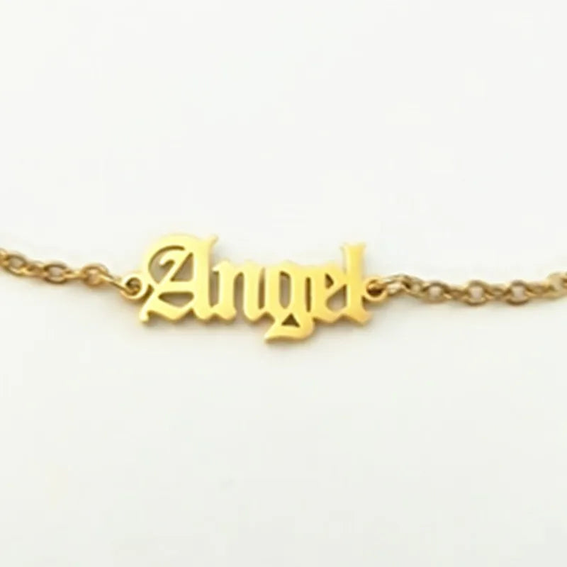 Babygirl Bracelet Women Old English Letter Stainless Steel Chain
