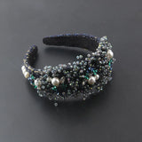 Baroque Flower Cloth Crystal Hair Hoop Catwalk Gift Hair Accessories
