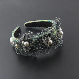 Baroque Flower Cloth Crystal Hair Hoop Catwalk Gift Hair Accessories