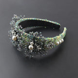 Baroque Flower Cloth Crystal Hair Hoop Catwalk Gift Hair Accessories