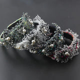 Baroque Flower Cloth Crystal Hair Hoop Catwalk Gift Hair Accessories