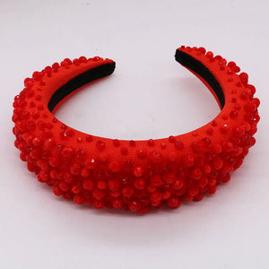 Red Baroque Headband Small Crystal Exaggerated Hair Jewelry