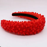 Red Baroque Headband Small Crystal Exaggerated Hair Jewelry