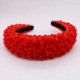 Red Baroque Headband Small Crystal Exaggerated Hair Jewelry