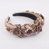 Baroque Inlaid Rhinestone Flower Headband Ladies Prom Hair Accessory