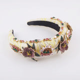 Baroque Inlaid Rhinestone Flower Headband Ladies Prom Hair Accessory