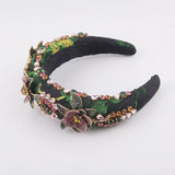 Baroque Inlaid Rhinestone Flower Headband Ladies Prom Hair Accessory